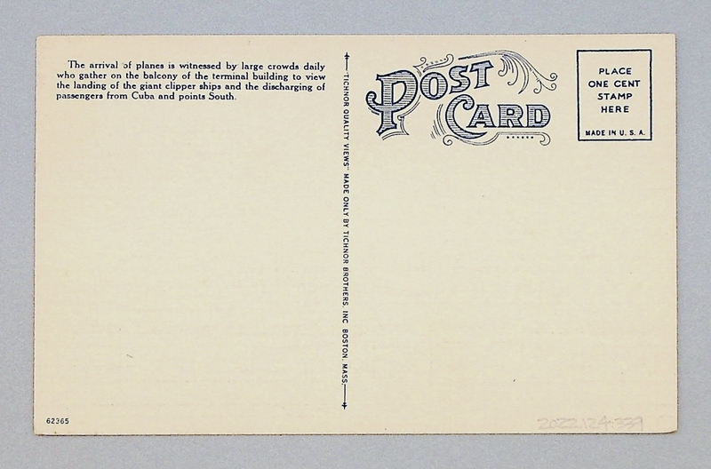 Image: postcard: Pan American Airways, Sikorsky S-42, Pan American Airport