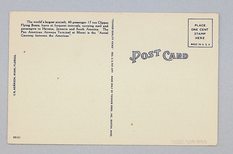 Image: postcard: Pan American Airways, International Pan American Airport