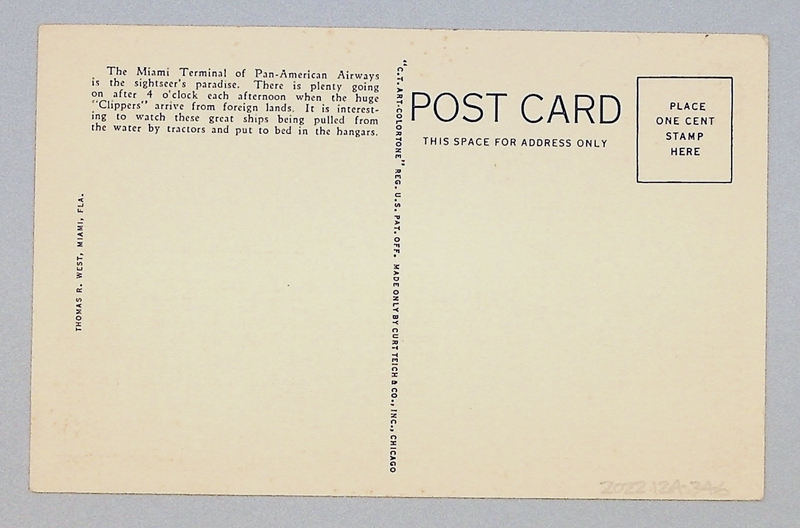 Image: postcard: Pan American Airways, Pan American Terminal