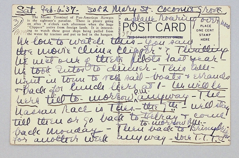 Image: postcard: Pan American Airways, Pan American Terminal