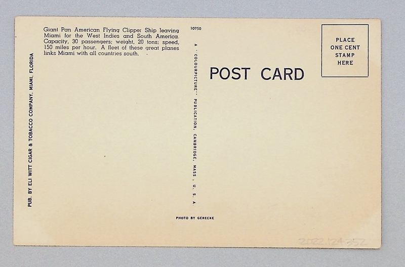 Image: postcard: Pan American Airways, Sikorsky S-42