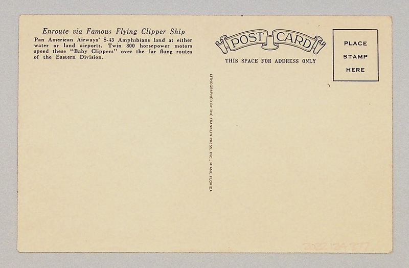 Image: postcard: Pan American Airways, Sikorsky S-43