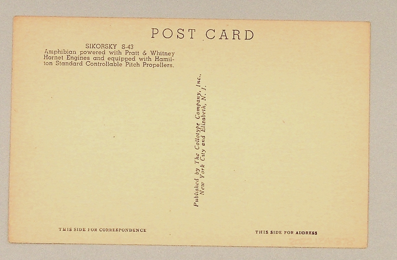 Image: postcard: Pan American Airways, Sikorsky S-43