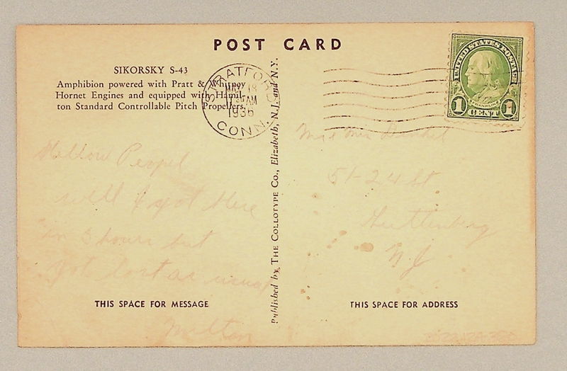 Image: postcard: Pan American Airways, Sikorsky S-43