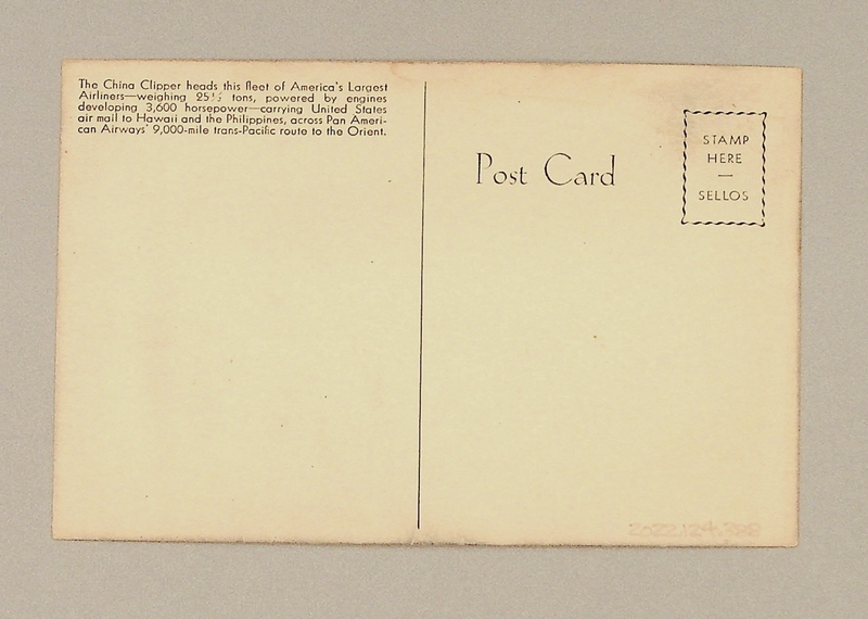 Image: postcard: Pan American Airways, Martin M-130 China Clipper