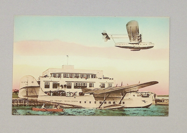 Postcard: Pan American Airways, Martin M-130, Sikorsky S-40,  International Pan American Airport