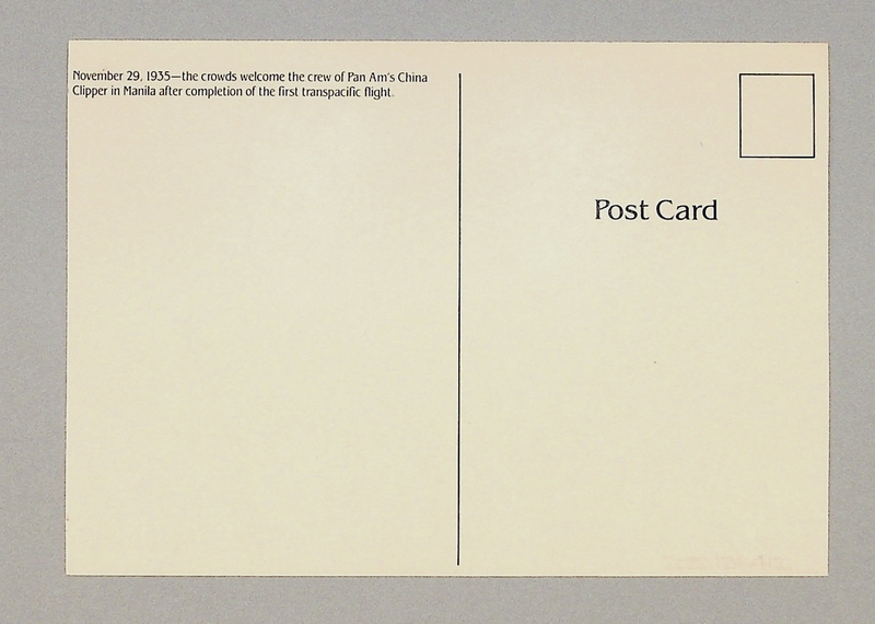 Image: postcard: Pan American Airways, first transpacific flight to Manila