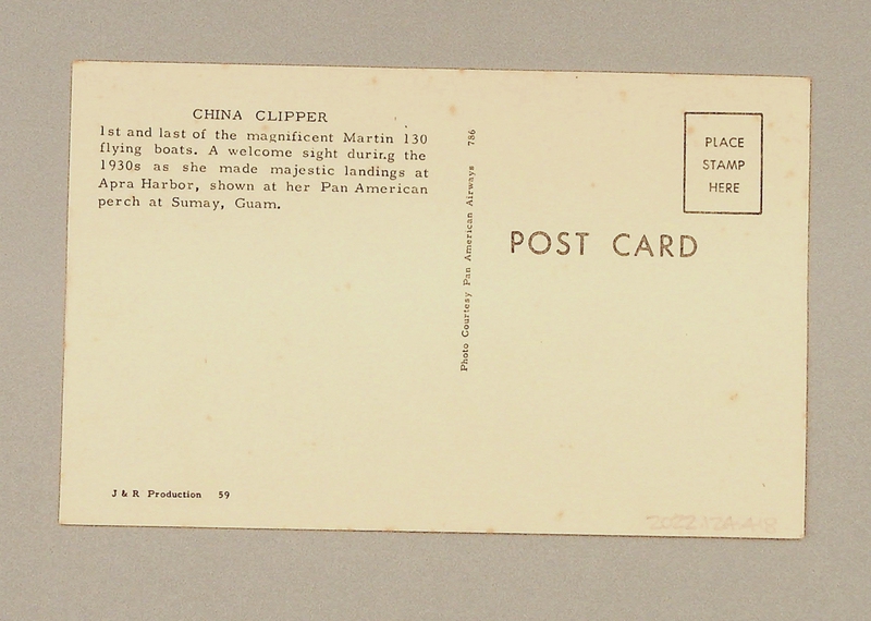 Image: postcard: Pan American Airways, Martin M-130 China Clipper