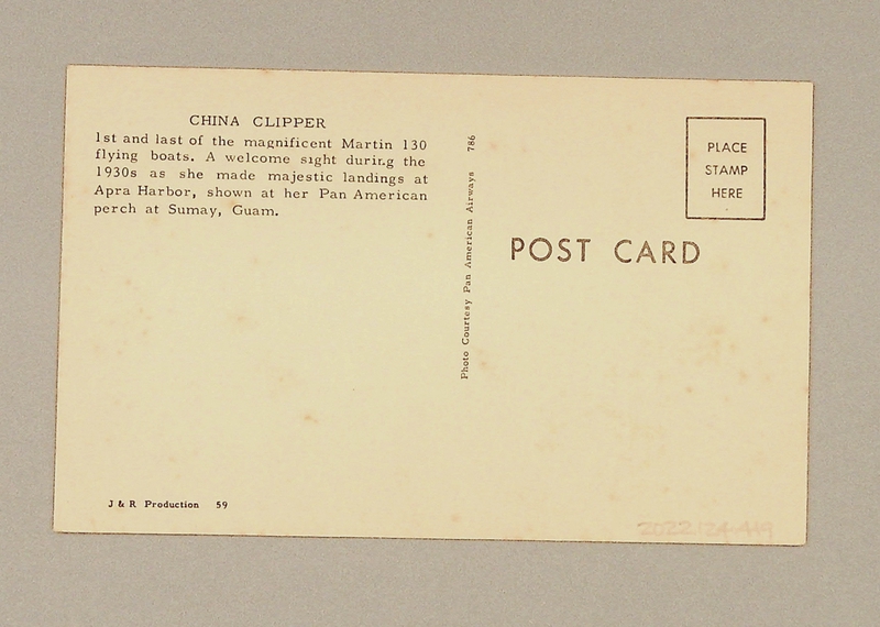 Image: postcard: Pan American Airways, Martin M-130 China Clipper