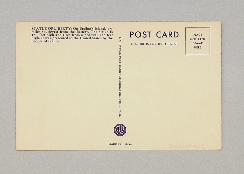 Image: postcard: Statue of Liberty
