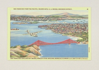 Image: postcard: Pan American Airways, Martin M-130, San Francisco Bay