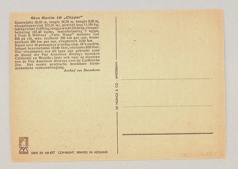 Image: postcard: Pan American Airways, Martin M-130
