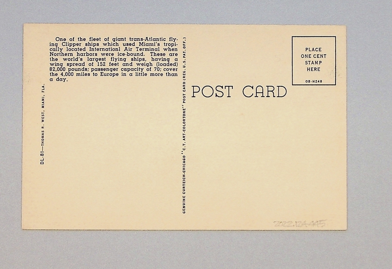 Image: postcard: Pan American Airways, Boeing 314 Clipper