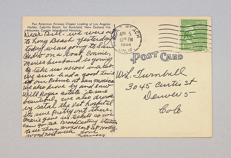 Image: postcard: Pan American Airways, Boeing 314 Clipper