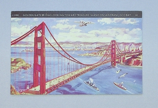 Image: postcard: Pan American Airways, Golden Gate Bridge
