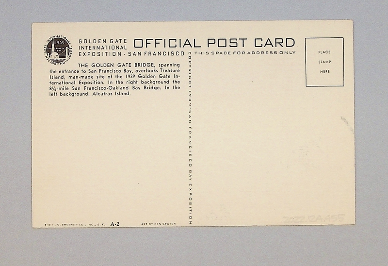 Image: postcard: Pan American Airways, Golden Gate Bridge