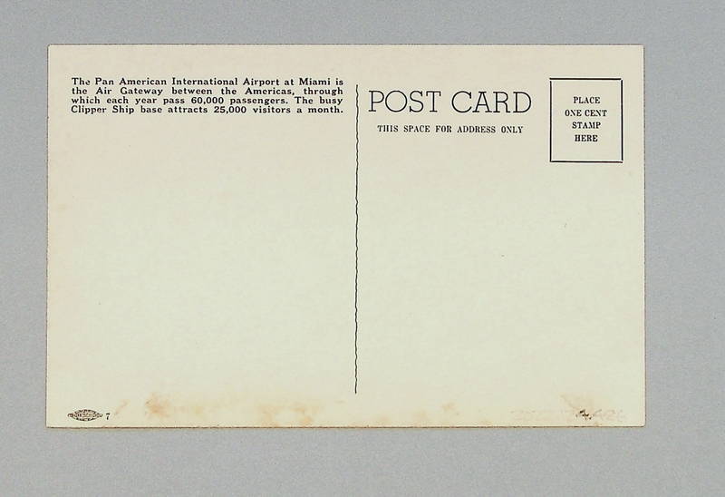 Image: postcard: Pan American Airways, Pan American International Airport