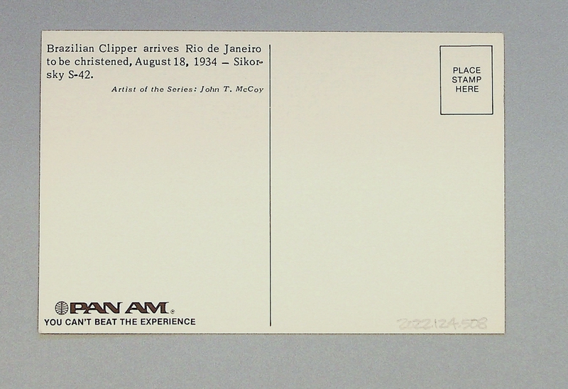 Image: postcard: Pan American Airways, Sikorsky S-42 Brazilian Clipper