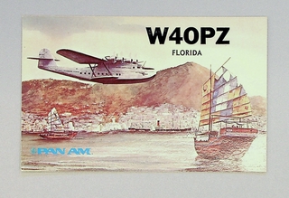 Image: postcard: Pan American World Airways, Martin M-130 Philippine Clipper, QSL card