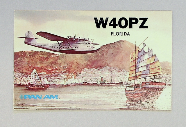 Postcard: Pan American World Airways, Martin M-130 Philippine Clipper, QSL card
