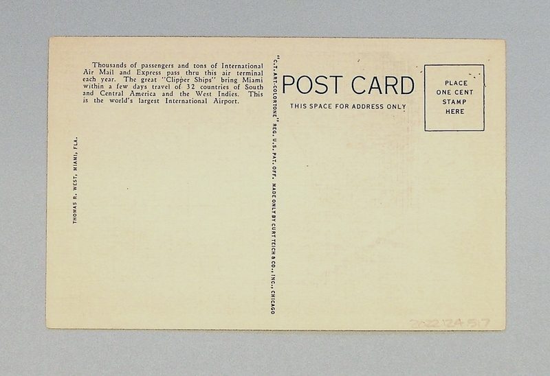 Image: postcard: Pan American Airways, Miami Terminal