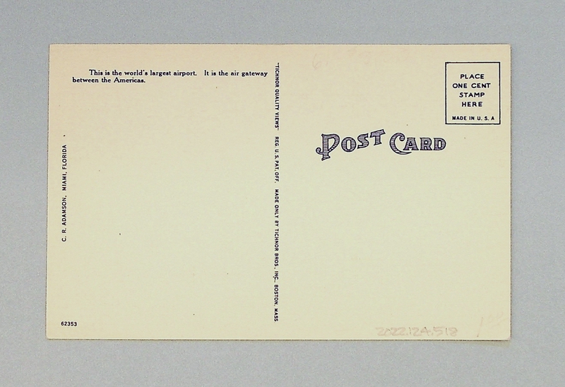 Image: postcard: Pan American Airways, International Pan American Airport