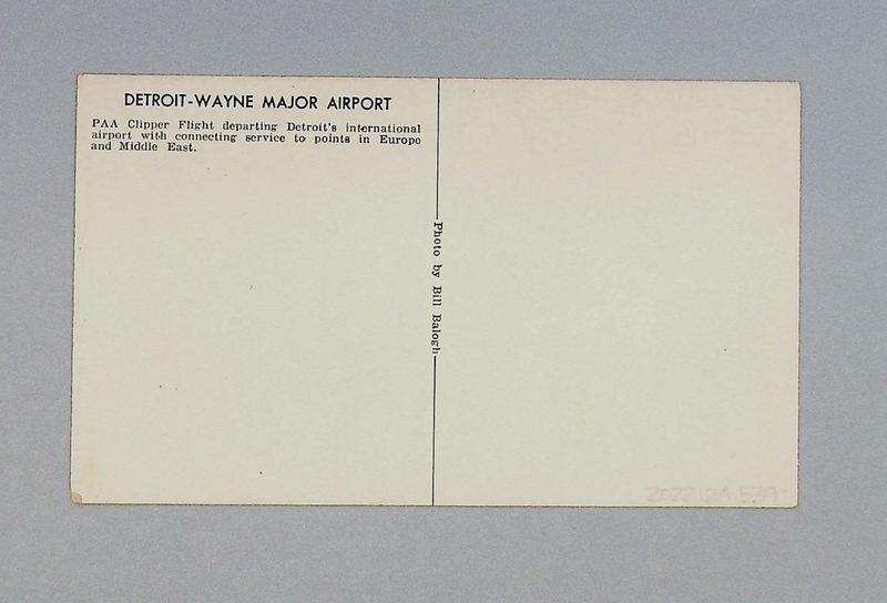 Image: postcard: Pan American World Airways, Douglas DC-6, Detroit-Wayne Major Airport