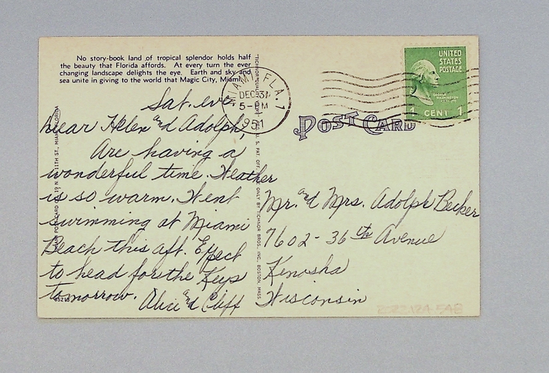 Image: postcard: Greetings from Miami