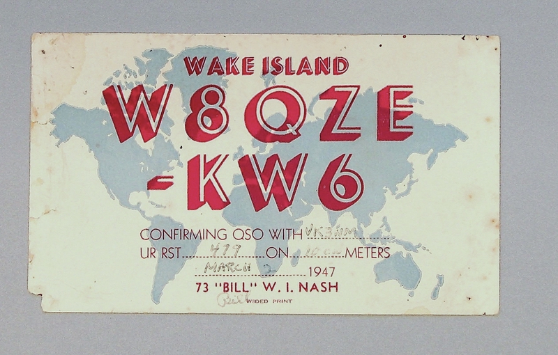 Image: postcard: QSL card, Wake Island