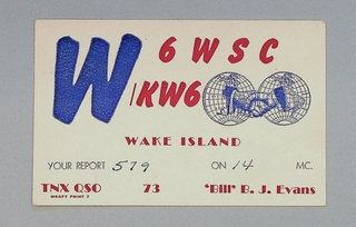 Image: postcard: QSL card, Wake Island
