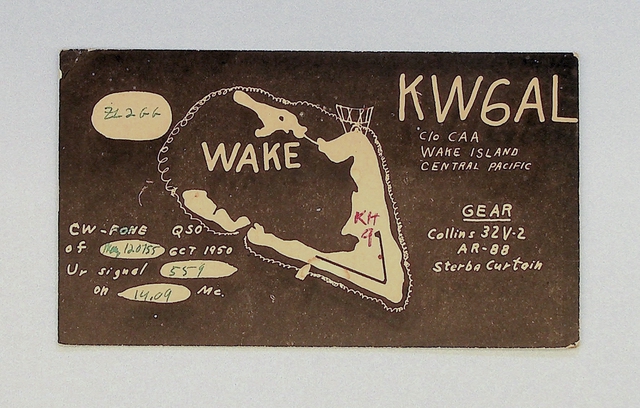 Postcard: QSL card, Wake Island