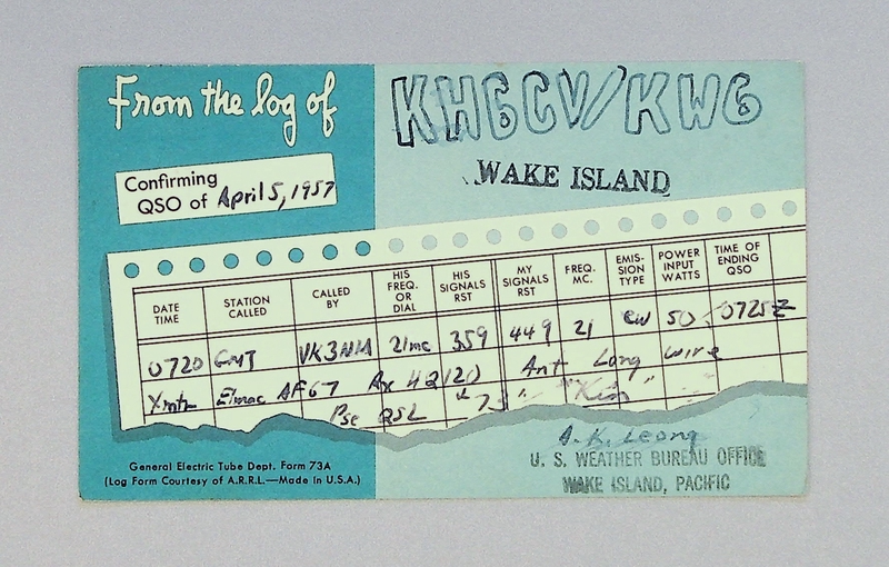 Image: postcard: QSL card, Wake Island