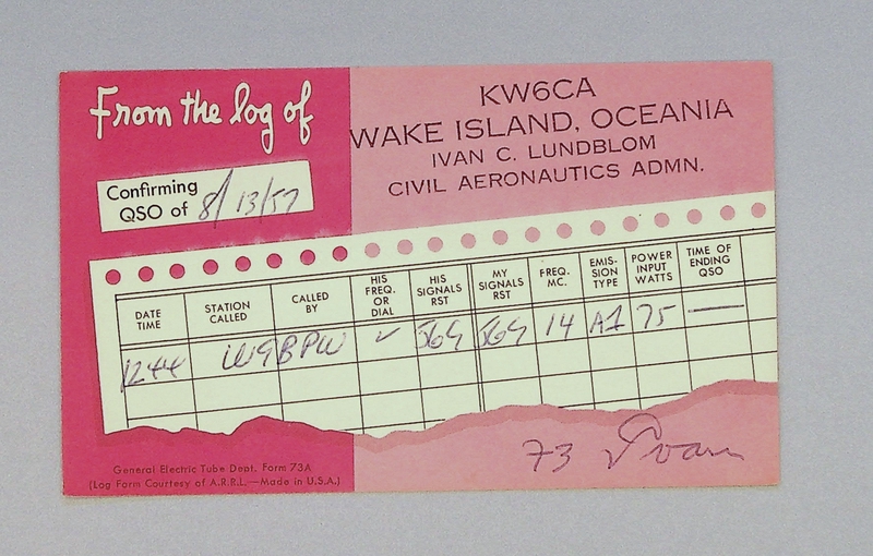 Image: postcard: QSL card, Wake Island