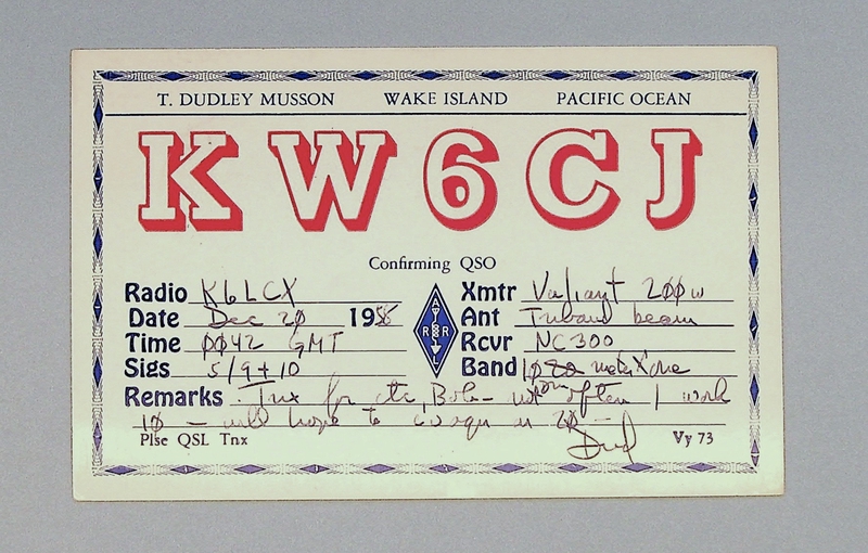 Image: postcard: QSL card, Wake Island