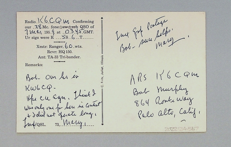 Image: postcard: QSL card, Wake Island