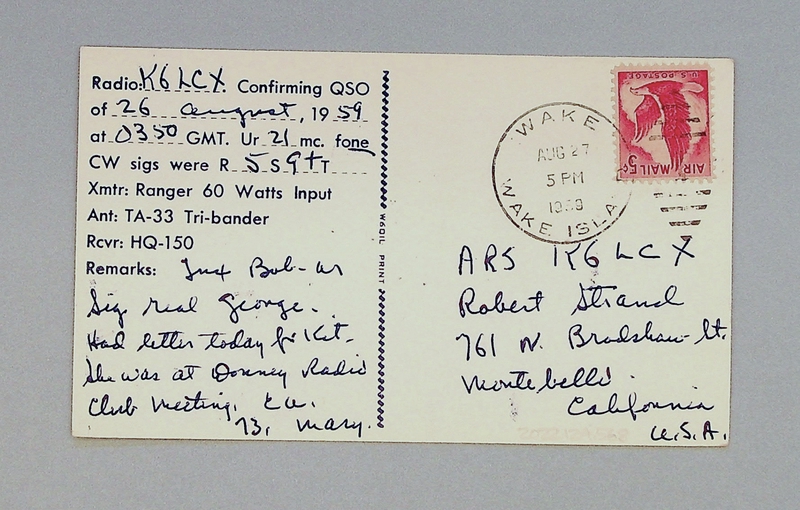 Image: postcard: QSL card, Wake Island