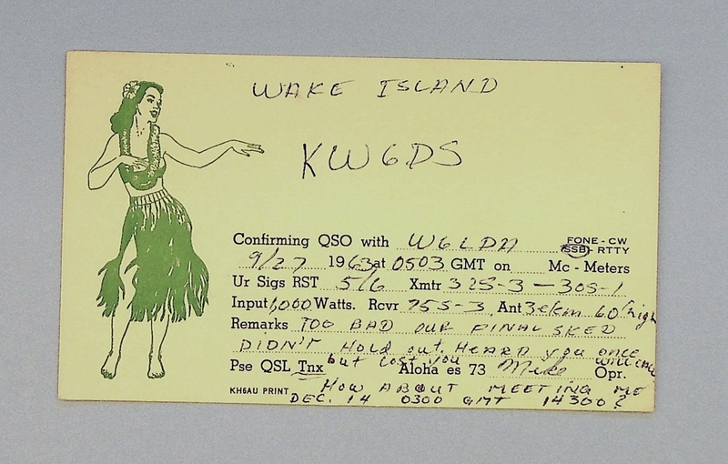 Image: postcard: QSL card, Wake Island