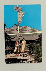 Image: postcard: Pan American World Airways, Wake Island, directional sign