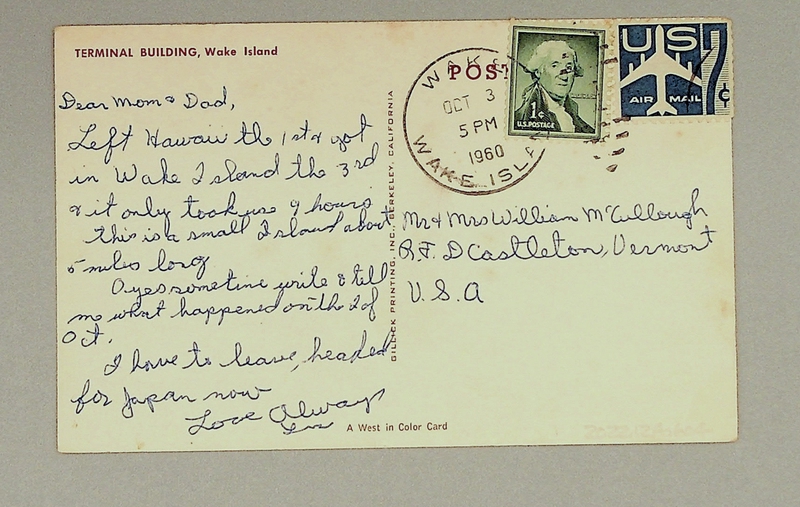 Image: postcard: Wake Island, terminal building