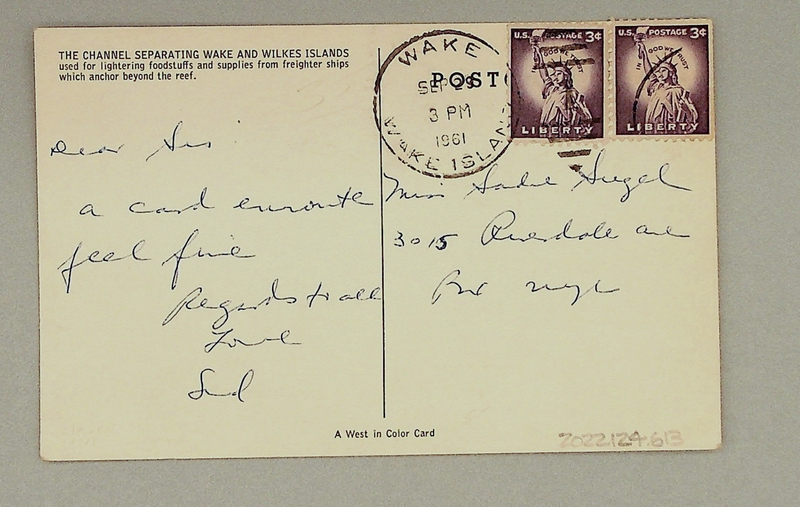 Image: postcard: Wake Island, ship