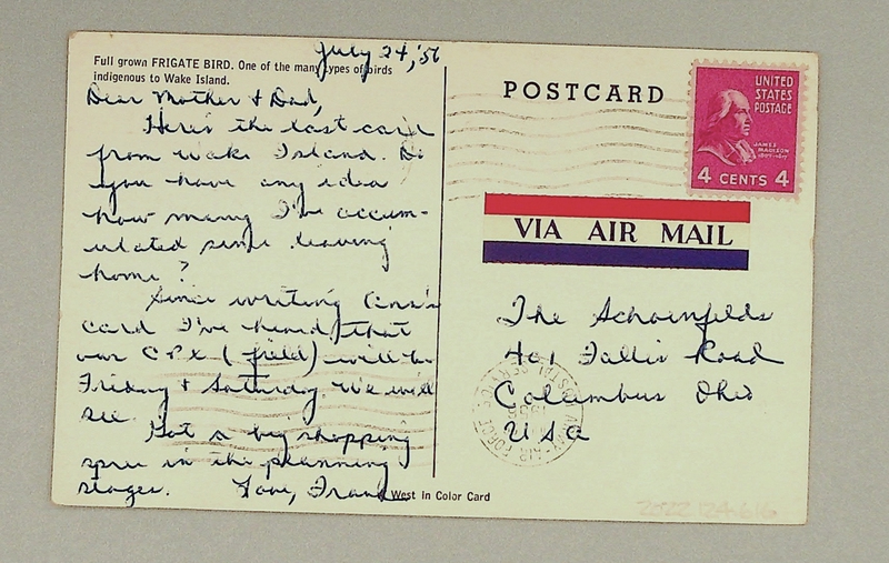 Image: postcard: Wake Island, frigatebird