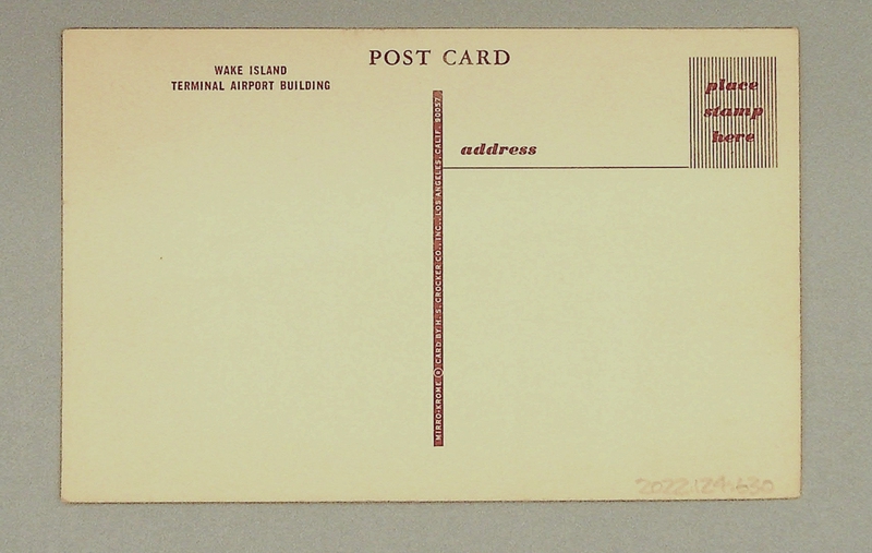 Image: postcard: Pan American Airways, Wake Island, terminal airport building