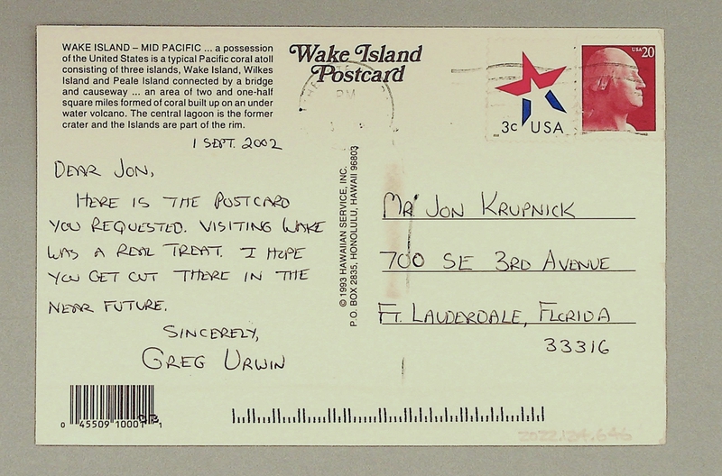 Image: postcard: Wake Island, aerial image