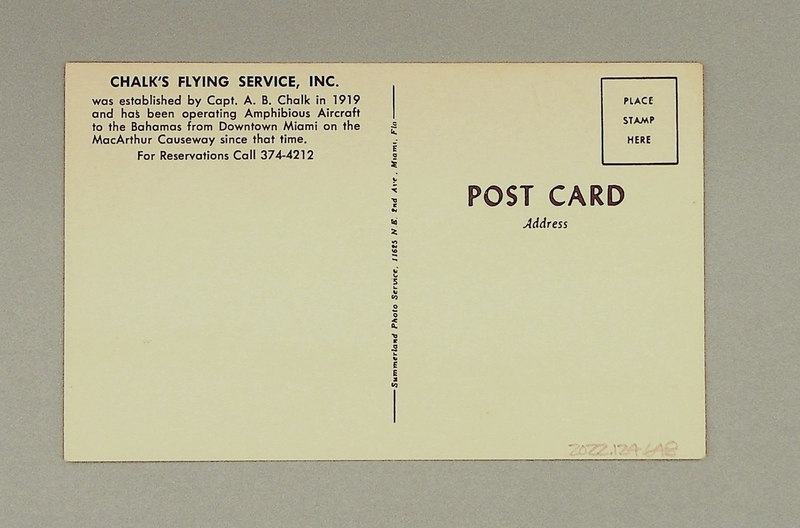 Image: postcard: Chalk’s International Airlines