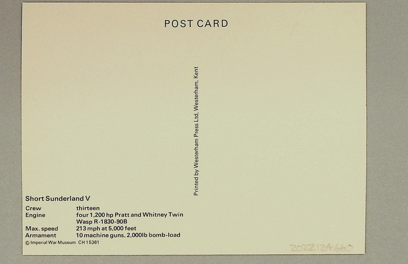 Image: postcard: Short Sunderland V