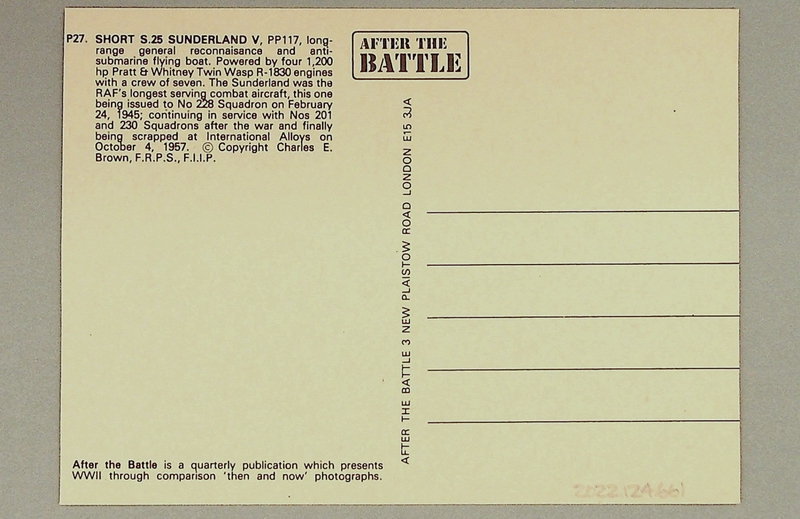 Image: postcard: Short Sunderland S.25 V