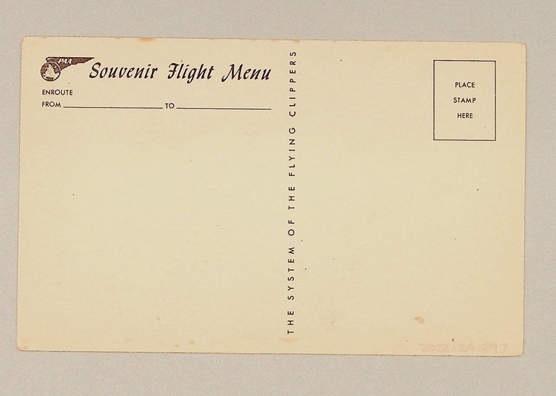 Image: postcard: Pan American World Airways, Clipper commemoration dinner