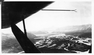 Image: photograph: Bellanca, Nelchina Glacier, Alaska, aerial view