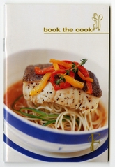 Image: menu: Singapore Airlines, first class, “Book the cook”