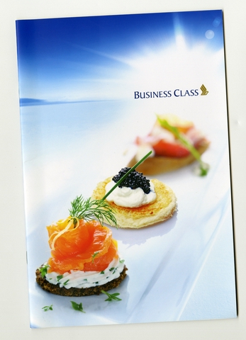 Menu: Singapore Airlines, business class